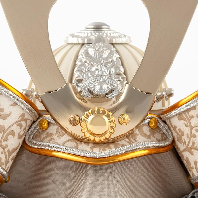 五月人形端午の節句 白兜 シルバー伊達 収納飾り おしゃれ