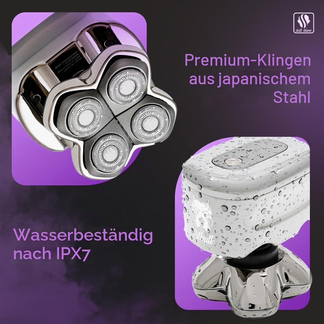 Skull Shaver Pitbull Diamond Pro Elektrorasierer & Rasierer - Ultimatives Männerpflege-Set - Für Kopf, Bart & Körper - Kabellos, Reisefreundlich, inkl. Ladekabel | Ultimatives Männerpflege-Set, Für Kopf, Bart & Körper, Kabellos, Reisefreundlich, inkl. Lad