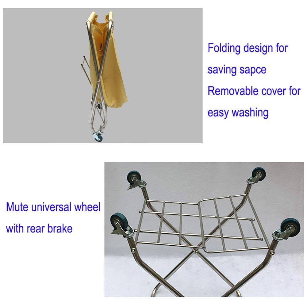 Carros de almacenamiento, carros móviles de cocina, carro clasificador de ropa plegable con rueda de freno universal, carro de recogida de hotel, carro con ruedas para servicio de habitaciones, c
