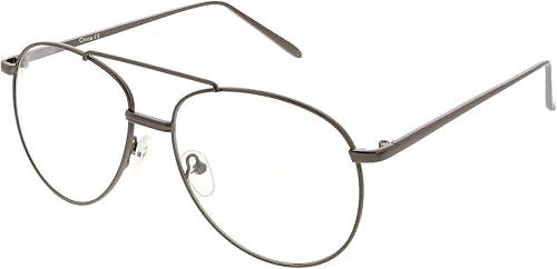 Miniatura 2 de zeroUV - Gafas de metal clásico con doble puente de nariz transparente de 2165in