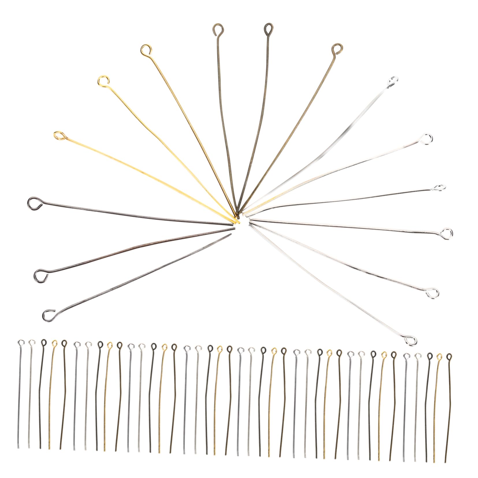 ARTSEWPLY 500Pcs Open Eye Head Pins for Jewelry Making Durable Metal Earring Making Supplies Versatile Pins for Bracelets Necklaces Anklets and More Packaged for