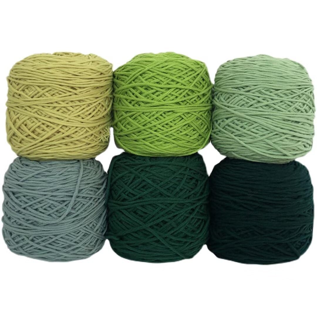 Grube puszyste włóczki, 100 g kulki włóczki dziewiarskiej, 8 nitek, grubość 3 mm, 110-130 m na kulkę(6 Rollsgreen,200g/roll)