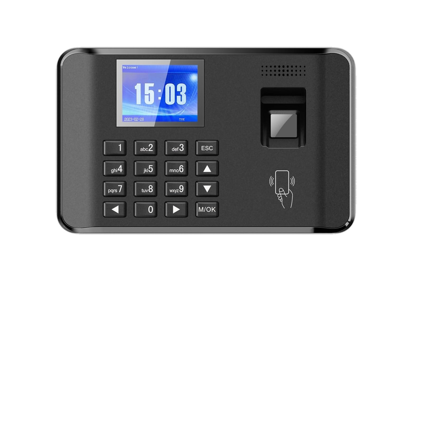 CVFRDD Intelligent Biometric Fingerprint Password Attendance Machine Time Clock Employee Checking-in Recorder 2.4 Inch LCD Screen(No U disk)