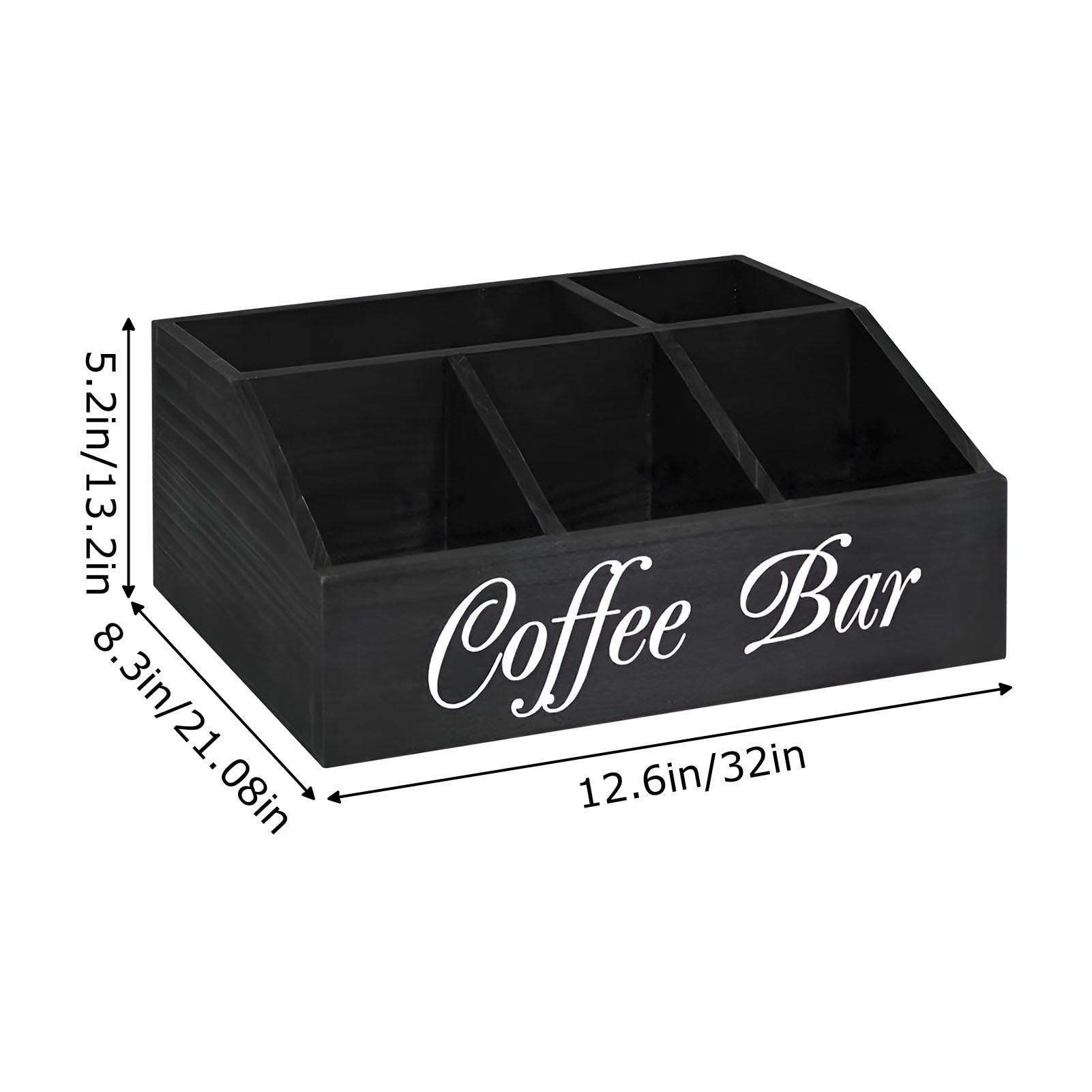 Werkblad-koffiebar-organizer, houten koffiebar-organizer, werkblad mandhouder van hout, rustieke koffiebardecoratie, koffieaccessoires organizer voor thuis, koffiebar
