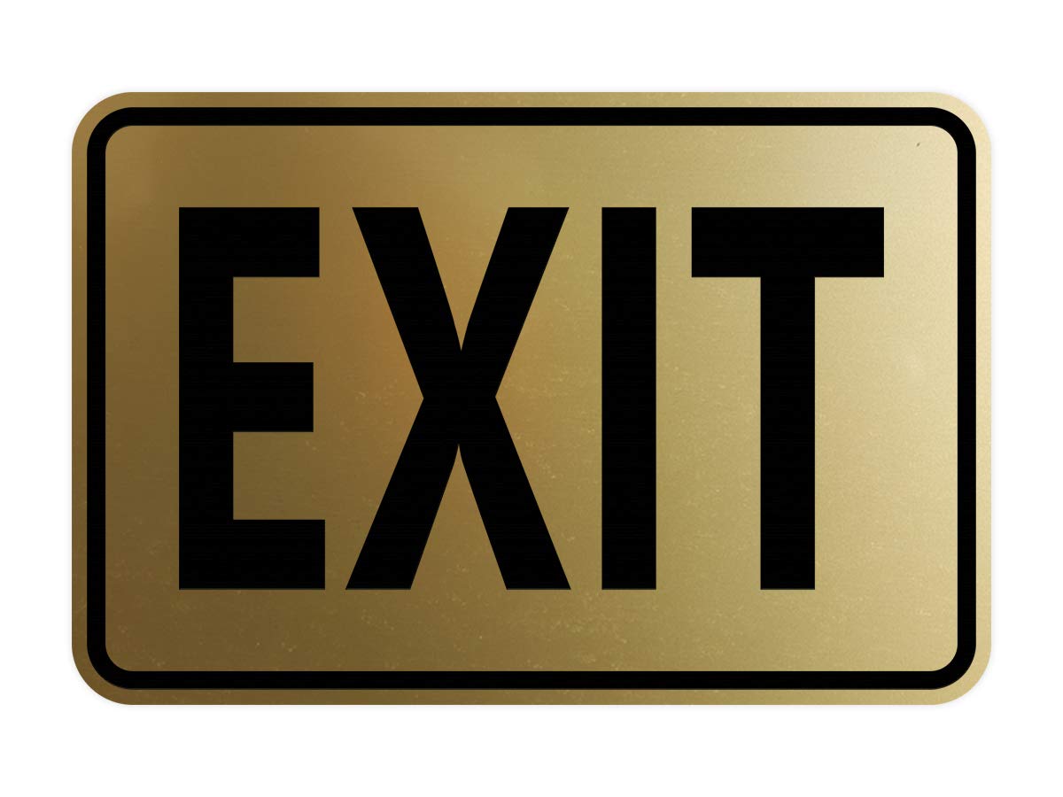 Signs ByLITA Classic Framed Exit Sign (Brushed Gold) - Small