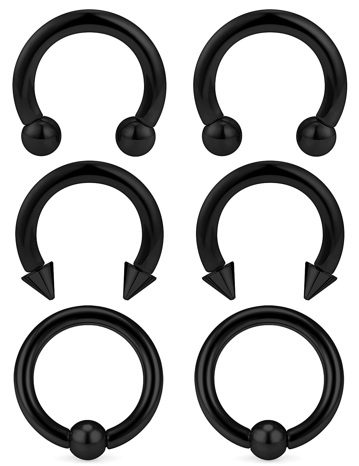 Ocptiy 00G 0G 2G 4G 6G 8G 10G 12G 14G 16G Septum Rings Silver Black Surgical Steel Heavy Gauges Earrings Stretching kit Eyebrow Lip Septm Nose Rings
