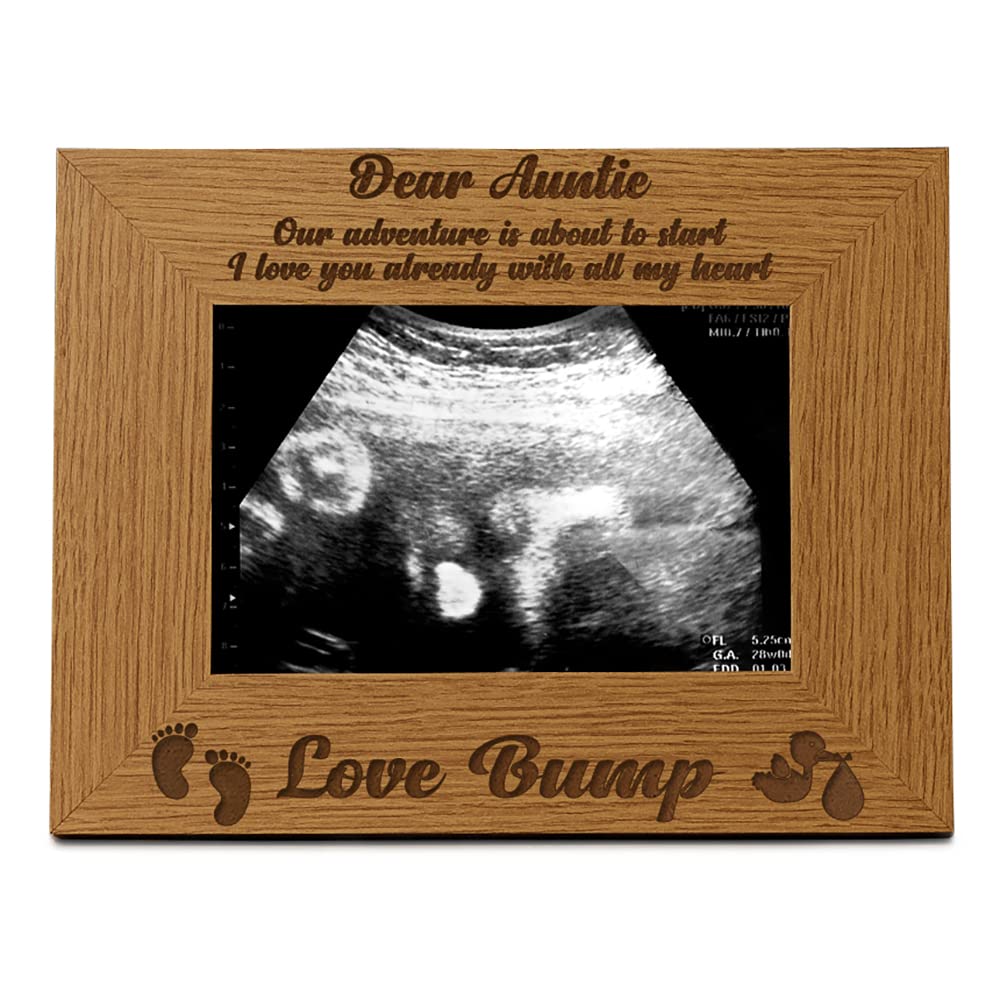 Ukgiftstoreonline New Baby Pregnancy Scan Wooden Photo Frame Auntie Gift (5 X 7 Inch)