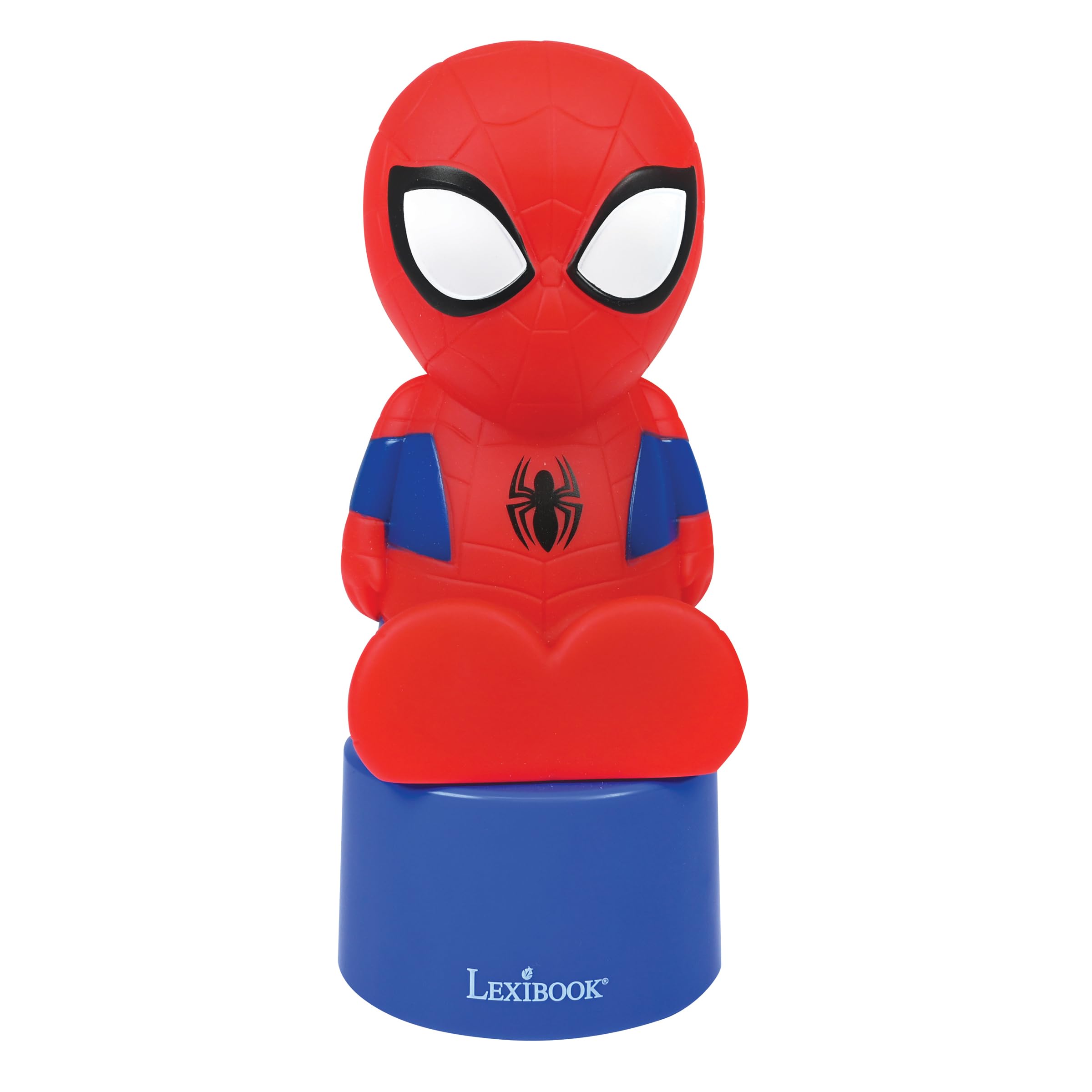 LEXIBOOK, Spiderman Nightlight and Speaker for Children's Room, Colour Change, Soft Light, Battery Operated, Blue/Red, NS01SPLXB