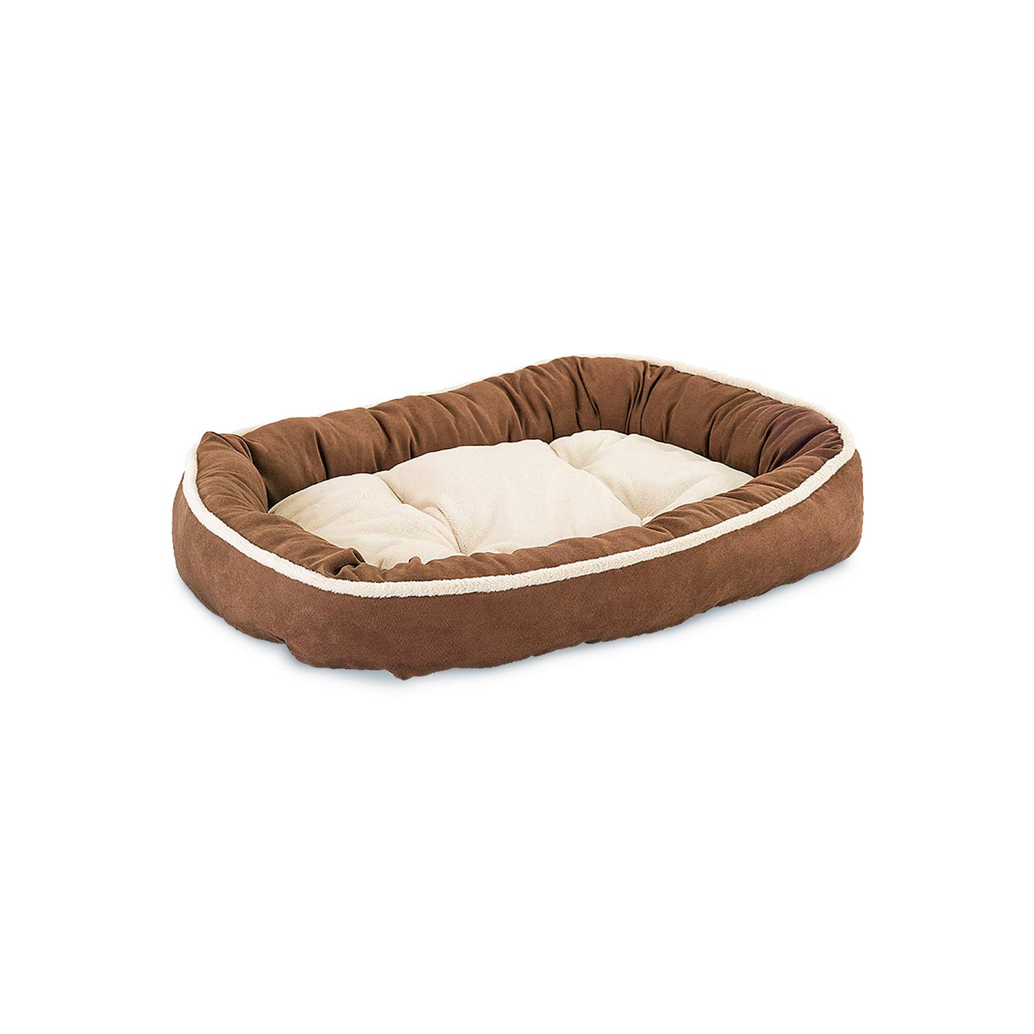 SPOT Sleep Zone Faux Suede Oval Cuddler, Donut Dog Bed - Fabric Bottom - 31X24 Inches/Chocolate/Attractive, Durable, Comfortable, Washable. by Ethical