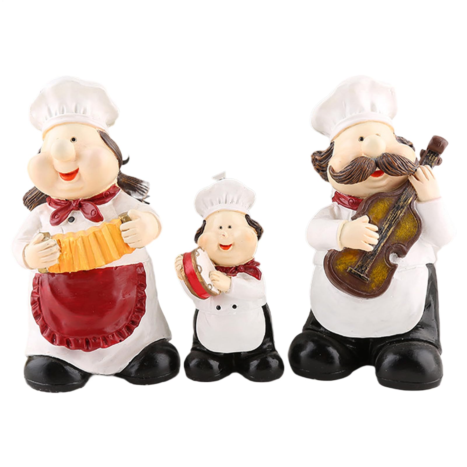 Thème garde-Noël : figurines de chef en 3 pièces pour cadeau de cuisine