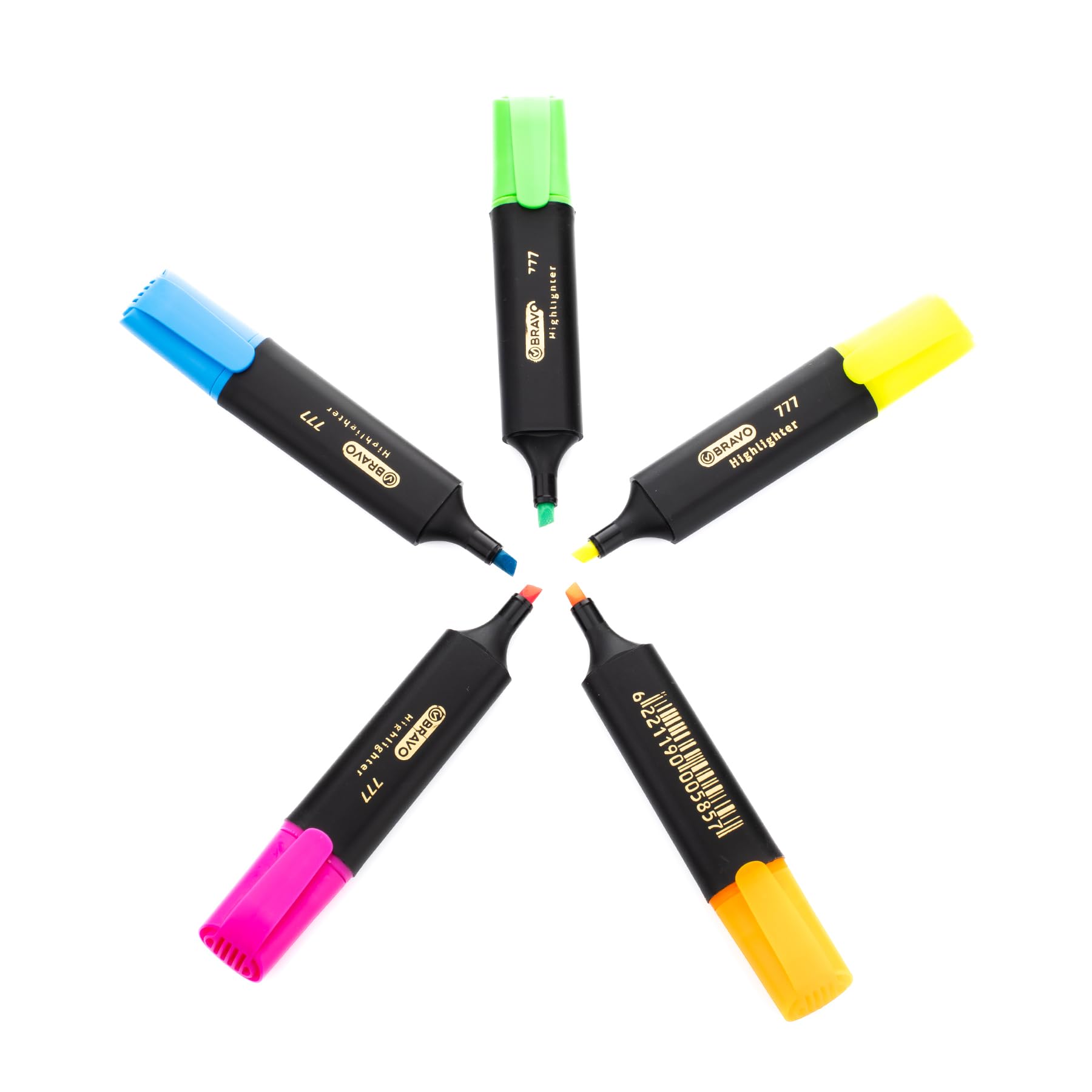 Sasco School Essentials 5 Pack Hightlighter Set, Chisel Tip, Bright Highlighter Set, Highlighter Pens - Pack Of 5 Essential Bright Colors