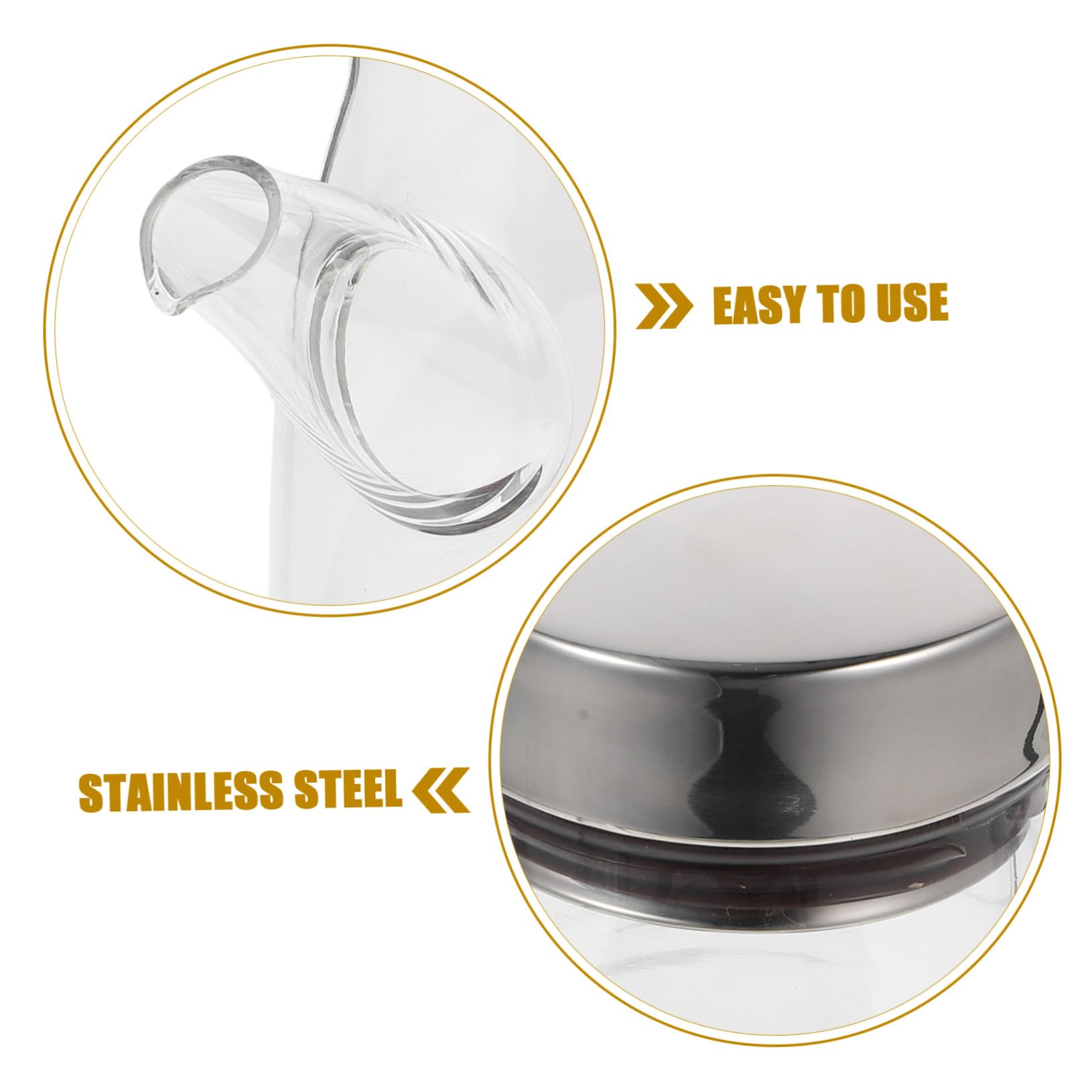 Alipis Aceitera de Vidrio Transparente Gran Capacidad Botella Dispensadora de Aceite para Cocina para Almacenar Aceite Vinagre o Otras Salsas la Mesa Cocina