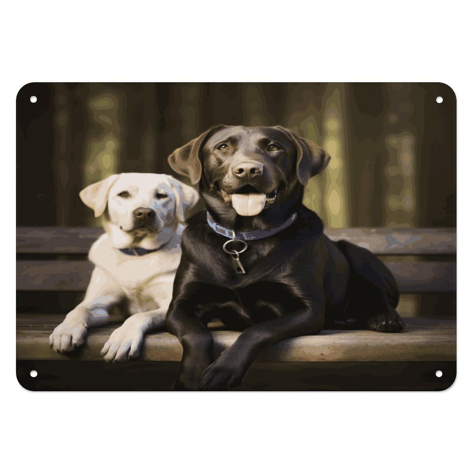 Fekiloot Style Labrador Wall Decor Iron Painting Metal Sign