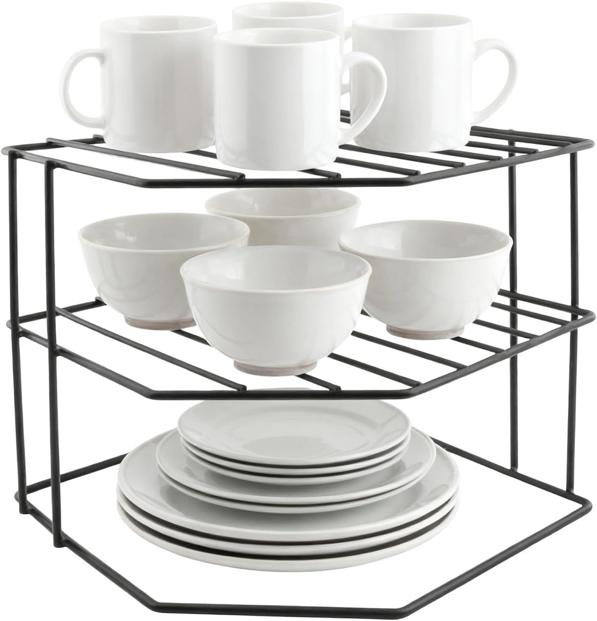 3-Tier Kitchen Corner Shelf Rack (Black)