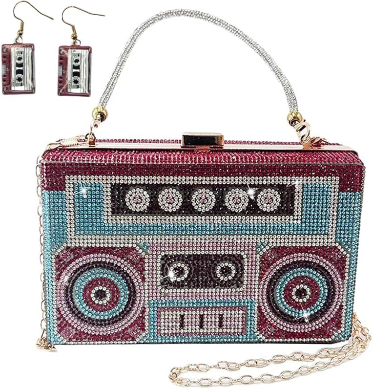 pearl&she Diamond Women Evening Handbags Purse Minaudiere Clutch Bag,Stack of Cash Dollars Crystal Clutch Purses