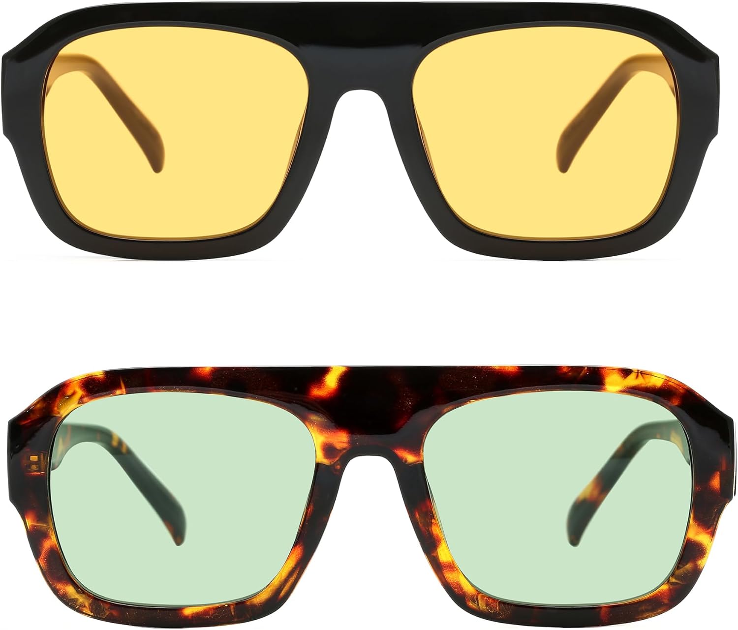 Square Aviator Sunglasses for Women, Vintage Flat Top Designer Shades Stylish Frame Sun Glasses - Image 6