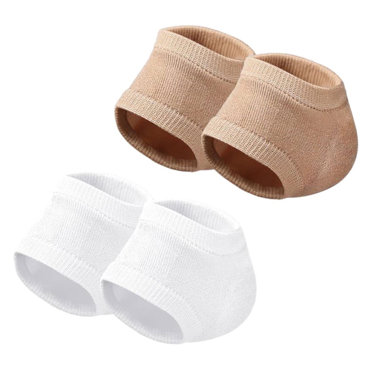 MERRYHAPY Supple Heel Socks 2 Pairs Breathable Elastic Toeless Socks Half Feet Socks for Cracked Heel Repair
