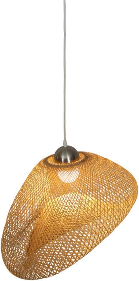 DBXD Bamboe lampenkap kroonluchter handgeweven, moderne woonkamer slaapkamer versierd met restaurant hotel cafe hanglamp, 60 * 45cm retro lamp