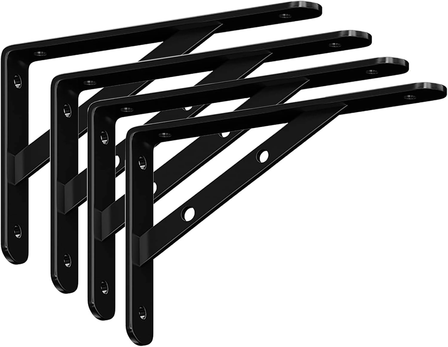 Floating Shelf Bracket,Heavy Duty Wall Mount L Bracket,4PCS Metal Shelves,90 Degree Triangle Corner Bracket,for Wall Modern and Minimal Décorative, Kitchen, Bookshelf, Office