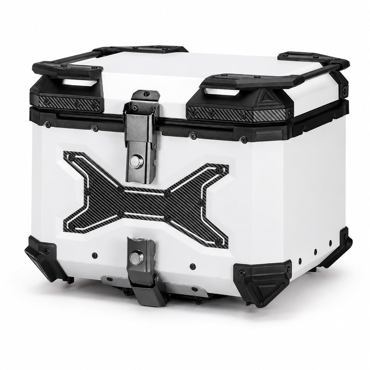Baannaww 45L Aluminum Motorcycle Rear Top Case, Lockable Tail Storage Trunk for Helmet, Riding Gear, Tools and Personal Items, with Quick-Release Base Plate, Inner Liner and Mounting Kit