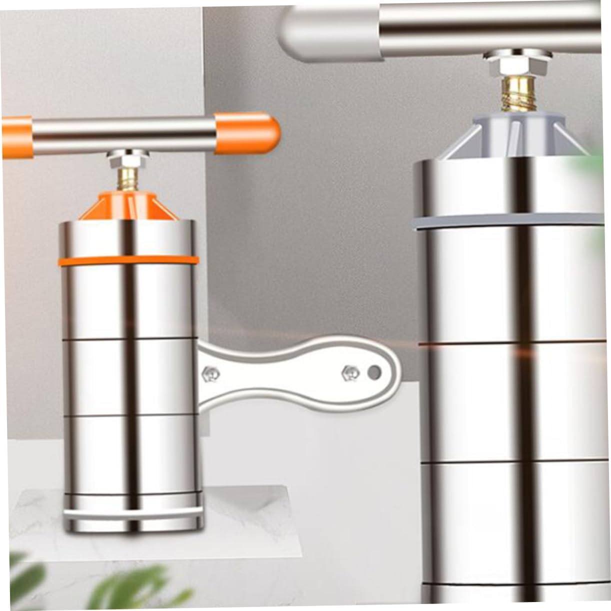 Unomor Manual Noodle Maker Kitchen Noodle Press Machine 1pc Mold 1pc Kneading Bag Stainless Steel for Easy Cooking