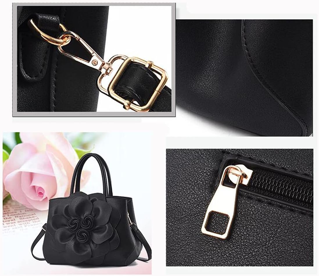 Tote Top-handle Handbags for Women 3D Floral Purse PU Leather Hobo Crossbody Shoulder Bag Satchel - Image 5
