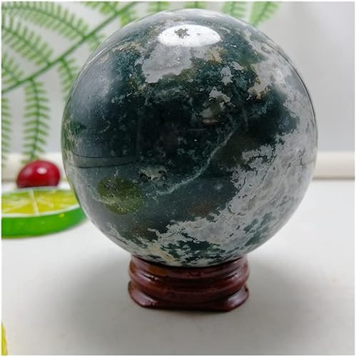 Miniatura 4 de Bola de esfera de cristal de cuarzo de ágata acuática de musgo natural para decoración de chakras curativas, piedras y cristales, adorno de regalo