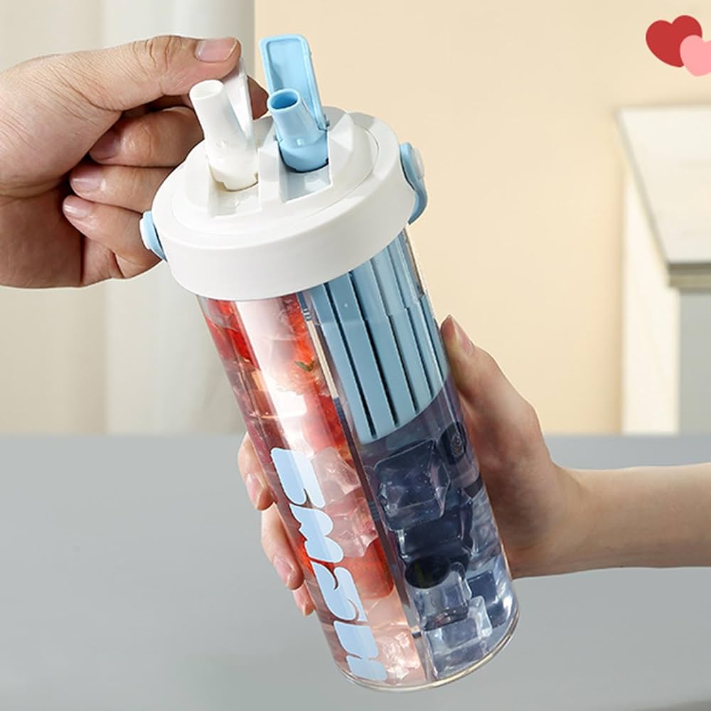 Amazon｜Dtharen 2 コンパートメント ウォーター ボトル、2 ドリンク