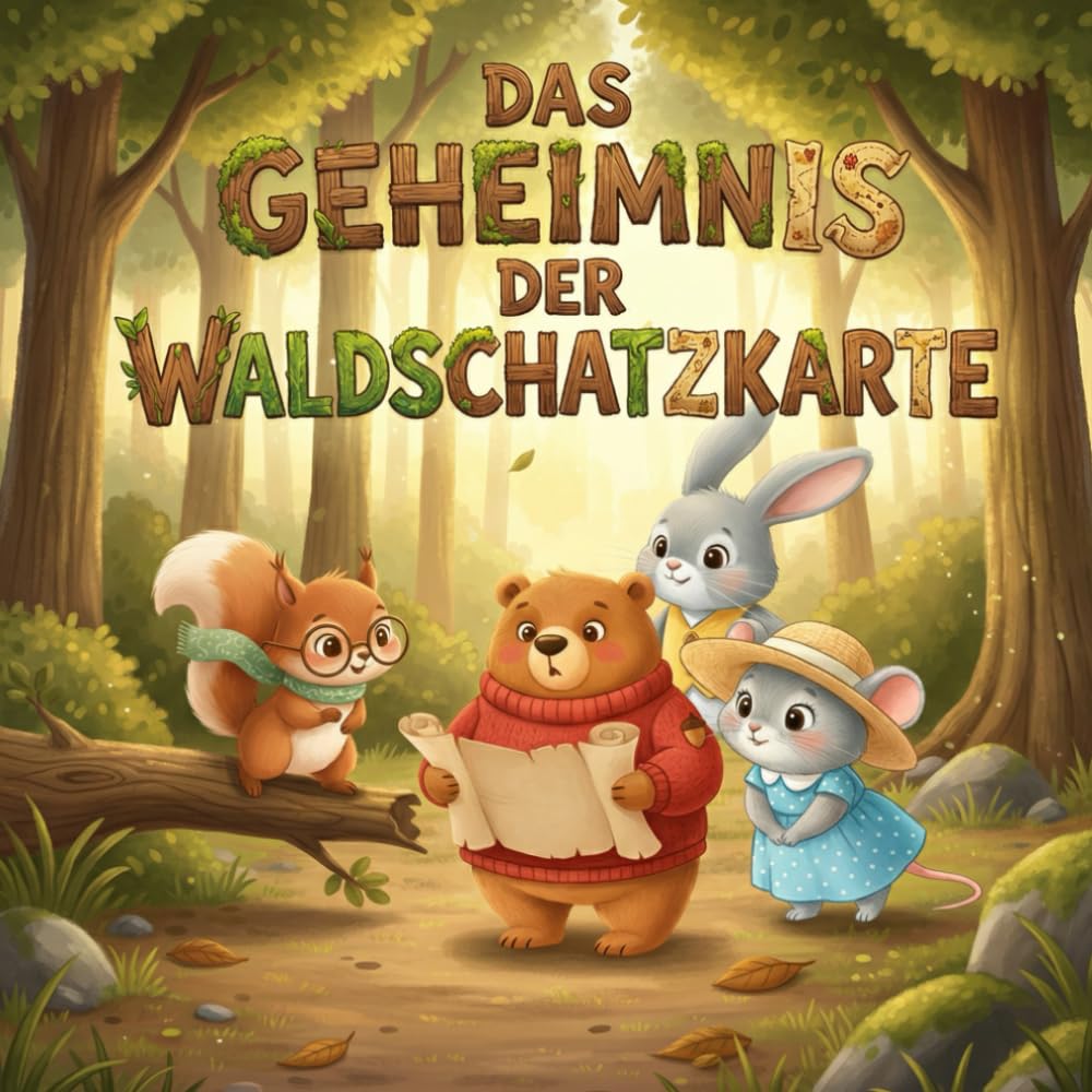 Das Geheimnis der Waldschatzkarte: Ein Bilderbuch über Freundschaft, Mut und Schatzsuche im Wald