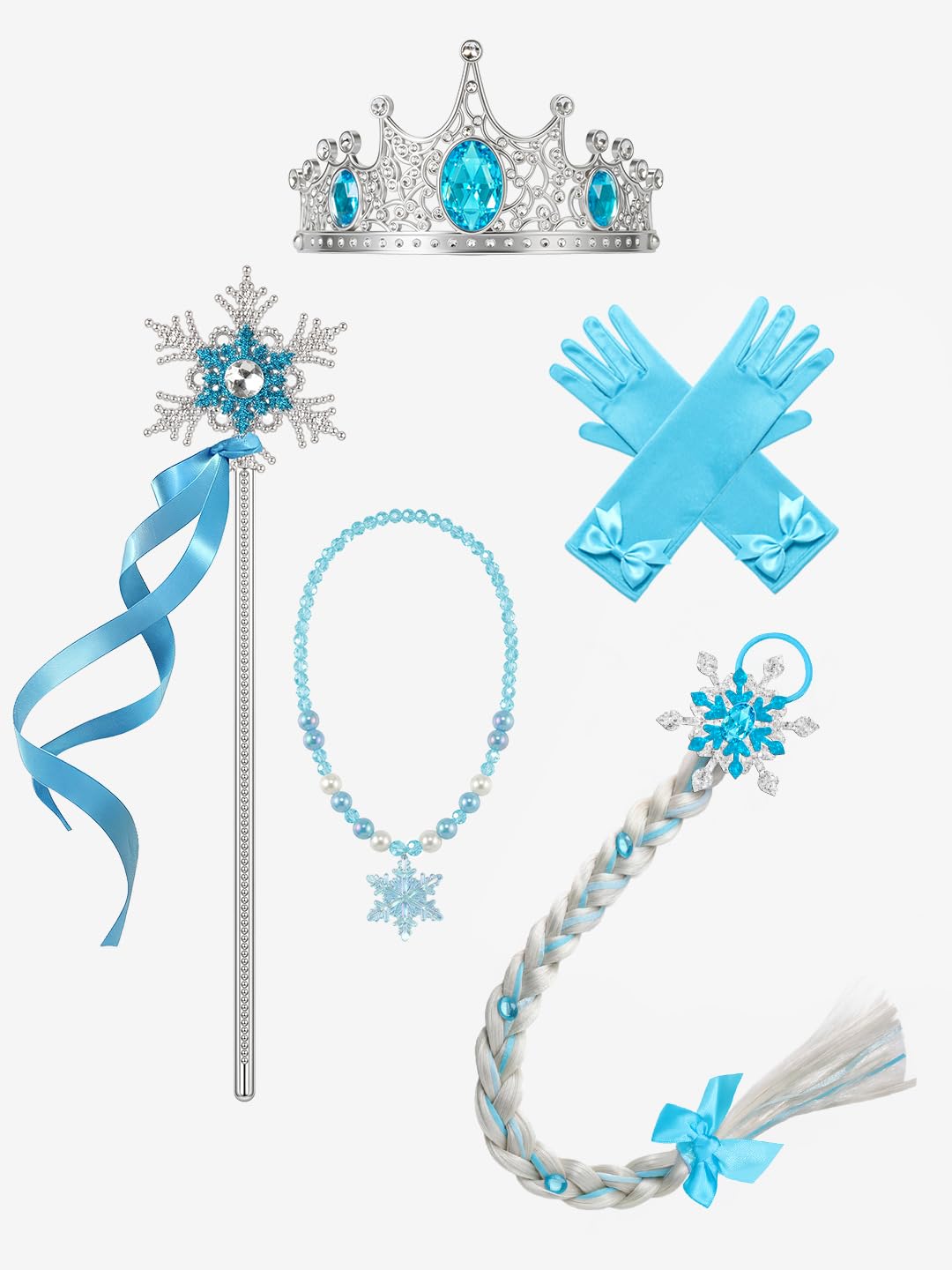 Deguisement Fille, Robe Princesse Sync Musique Contrôlable par APP, Kit de Fête avec 6 Accessoiress pour Halloween, Noël