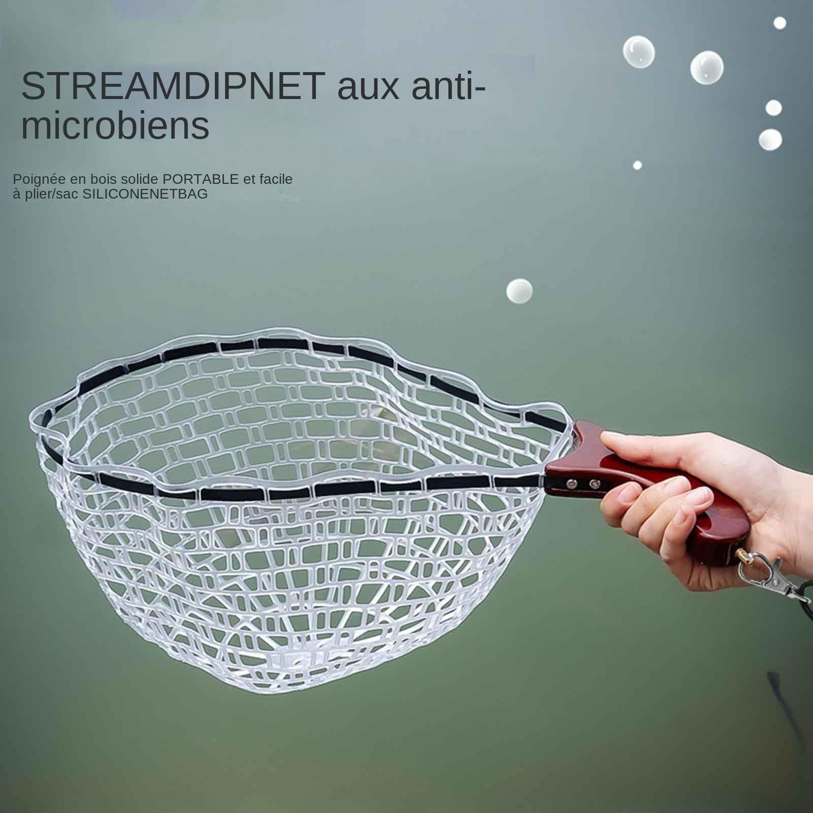 Filets de Pêche Épuisette Pliable avec Manche pour Aquarium | Poignée Ergonomique pour Stockage des Prises Vivantes Piscines Plages Étangs Saumon Mouche Kayak Bar