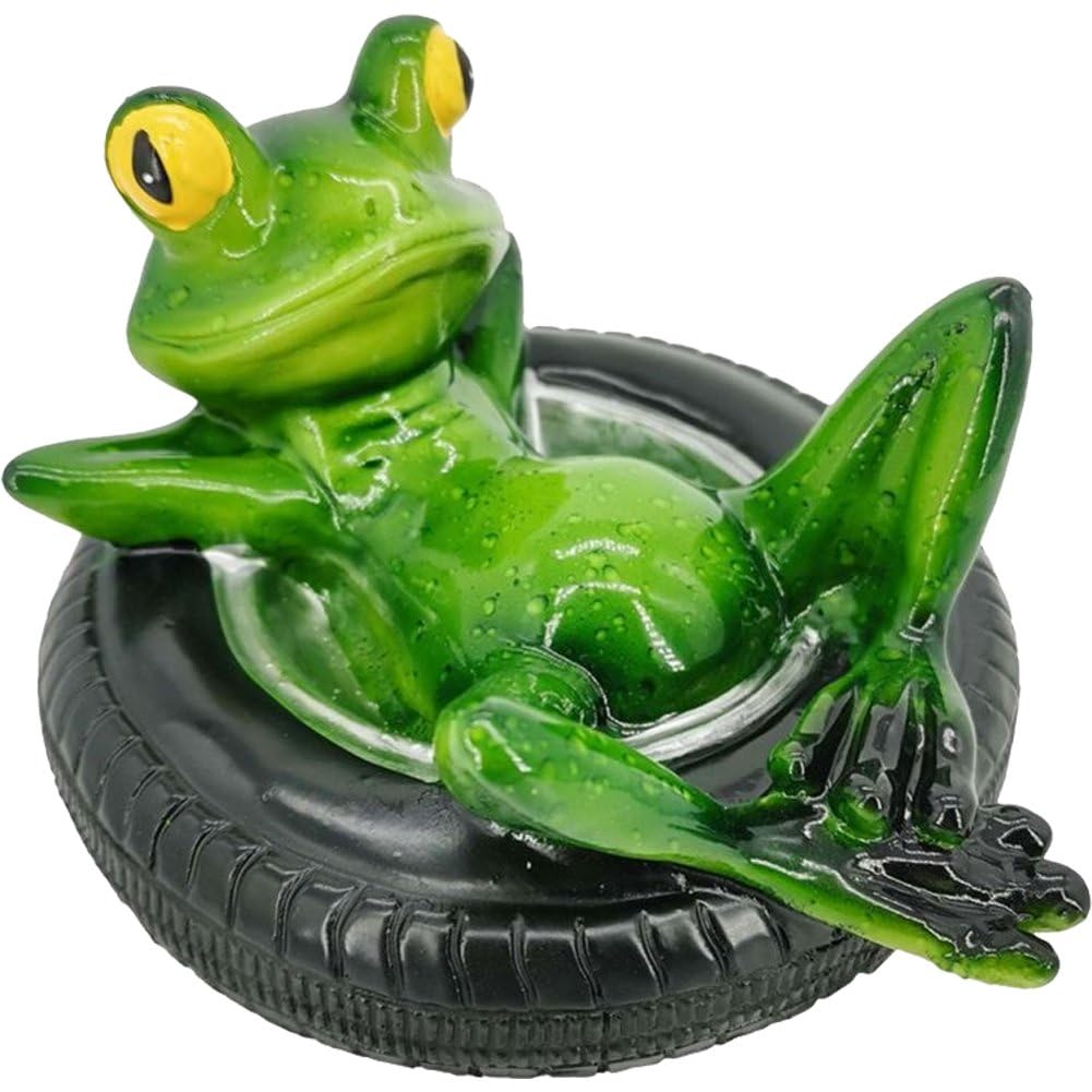 Statue d'animal et sculpture de grenouille flottante pour étang de jardin