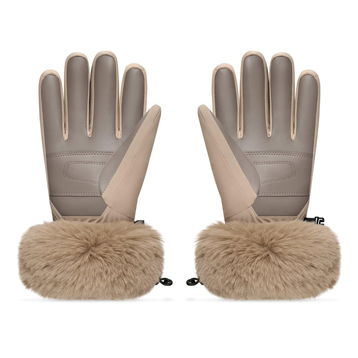 SIROKO Guantes Retro Pelo esquí Langlauf Camel Beige