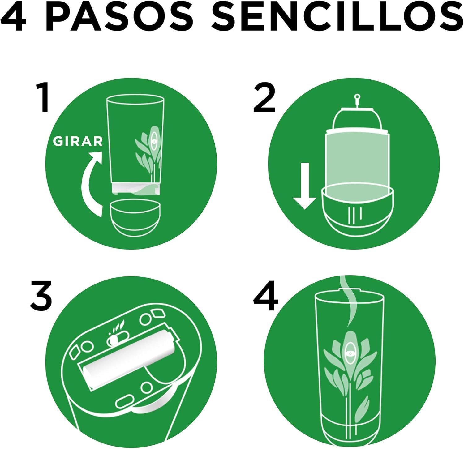 Air Wick Freshmatic, Aparato y 4 Recambios de ambientador Spray automático, Aroma a Oasis Turquesa, El embaleje Puede Variar
