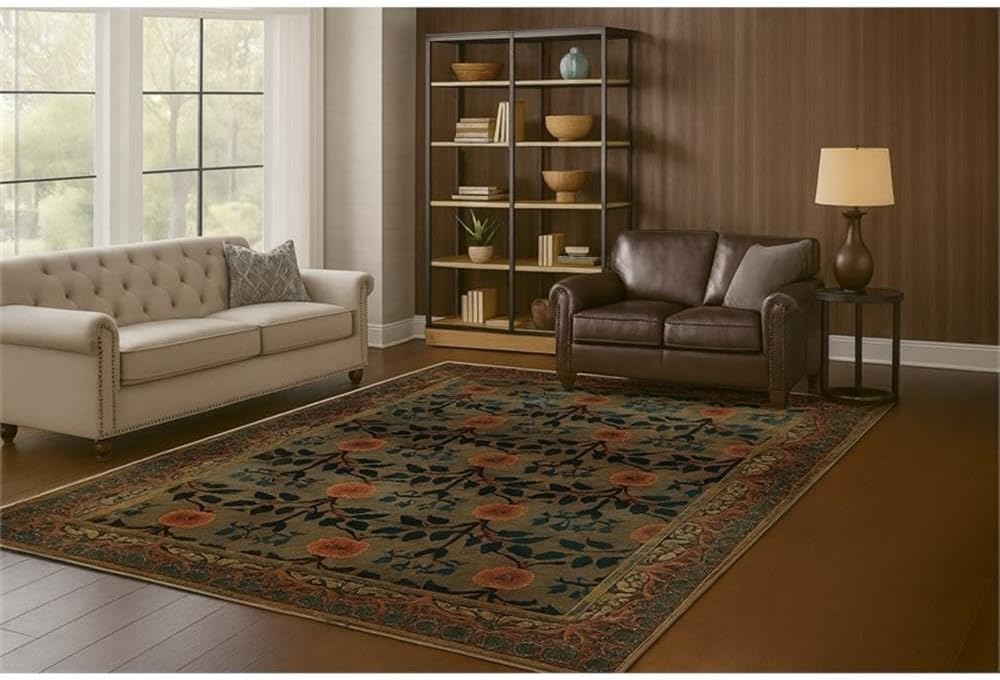 Pemberly Row Arts and Crafts Soft Washable Non Slip Area Rug (3' x 5')