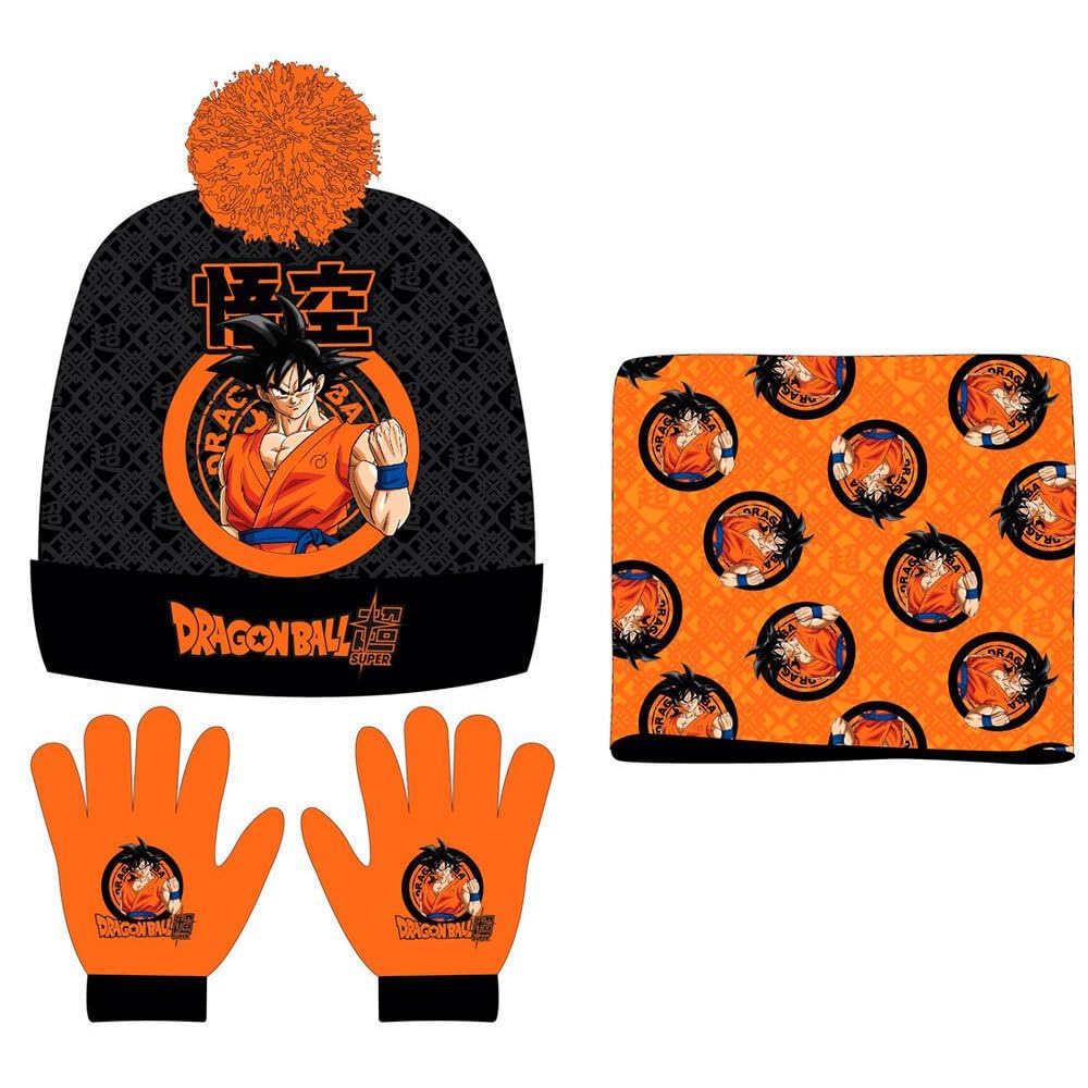 TOEI ANIMATION Sport Conjunto Gorro Guantes Braga Cuello Dragon Ball Super Gloves and Hat, Multi-Colour, One Size, Colourful, Einheitsgröße