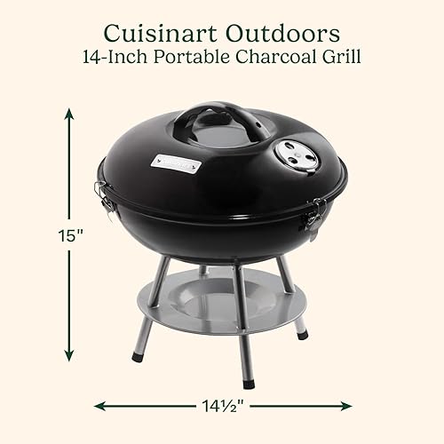 Miniatura 10 de Portátil barbacoa de carbón Cuisinart ccg-190 14 in Rojo