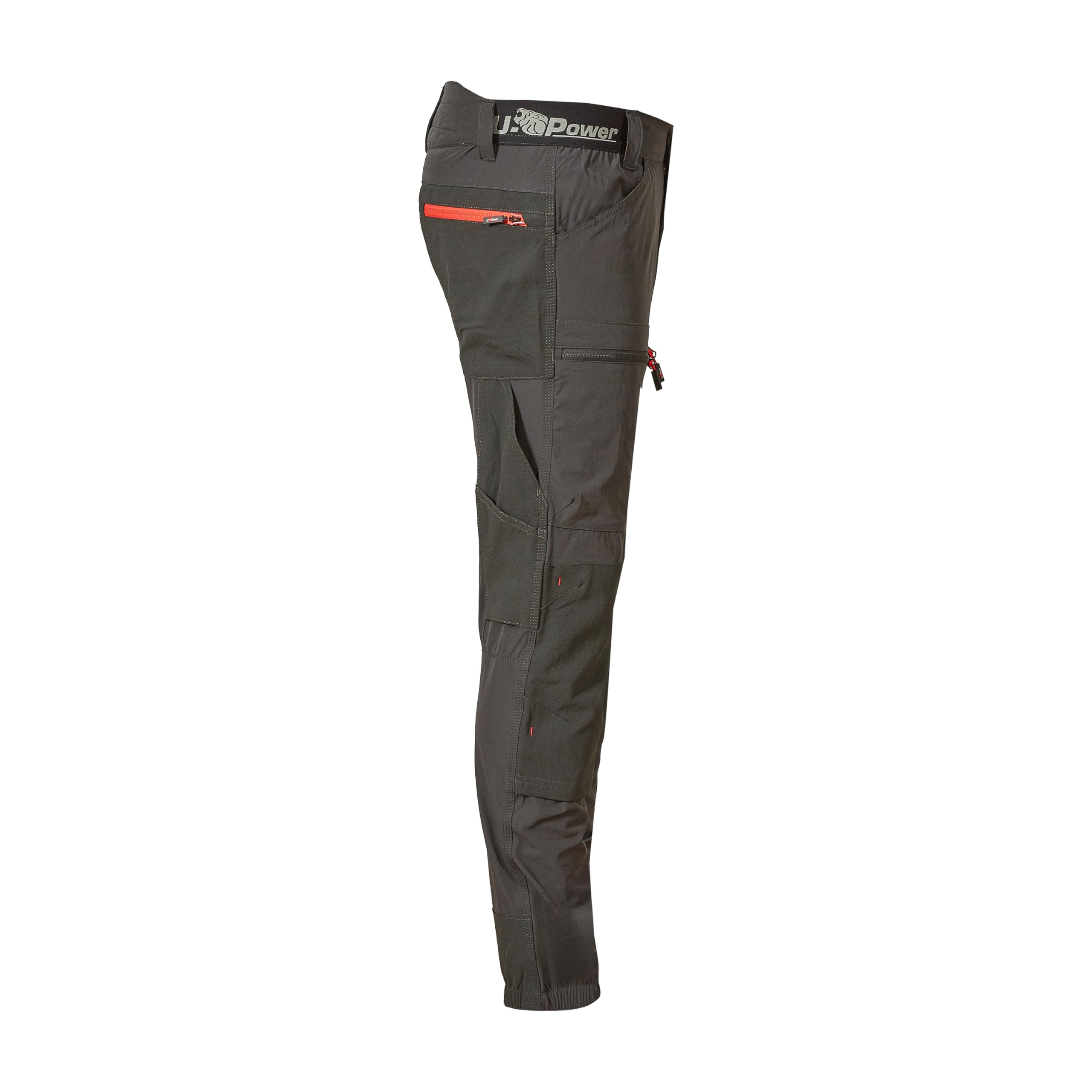 U Power Pantalone Bermuda da Lavoro Estivi, in Tessuto Stretch, vestibilità Jogging Harmony Asphalt Grey Pantaloncini Uomo