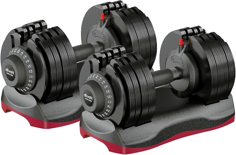 Adjustable Dumbbell Set of 2, 5–88LB Quick Dial Free Weights with Double Safety Lock, Anti-Slip Steel Handle & Storage Box, Space Saving Home Gym Equipment for Full Body Strength Training, Suitable for Home Fitness Users