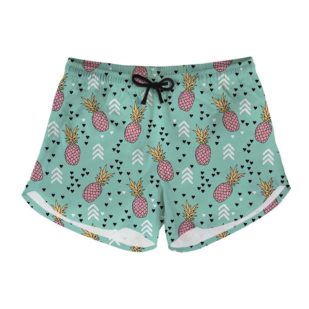 Women's Stretch Board Shorts Pineapple Print Swimwear Quick Dry Swim Shorts Swimsuit Bottom XXL-image-28