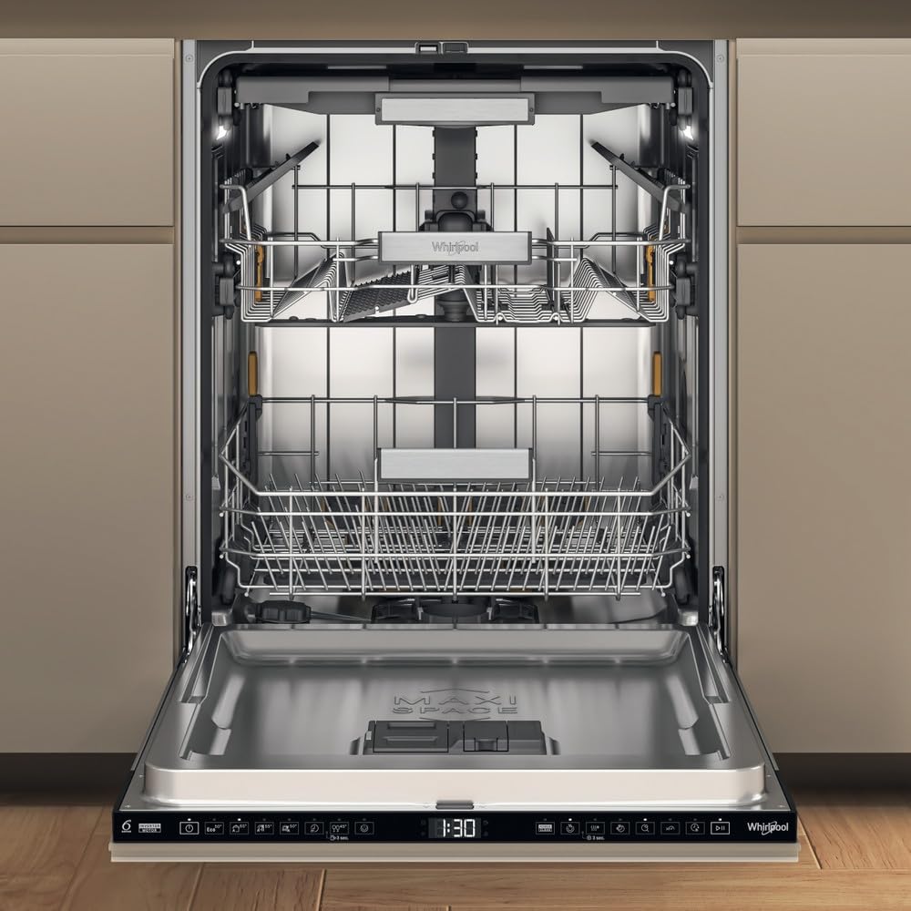 Whirlpool W7I HF60 TU - Lavastoviglie 60 cm, 15 coperti, scomparsa totale, Classe energetica A, Nero