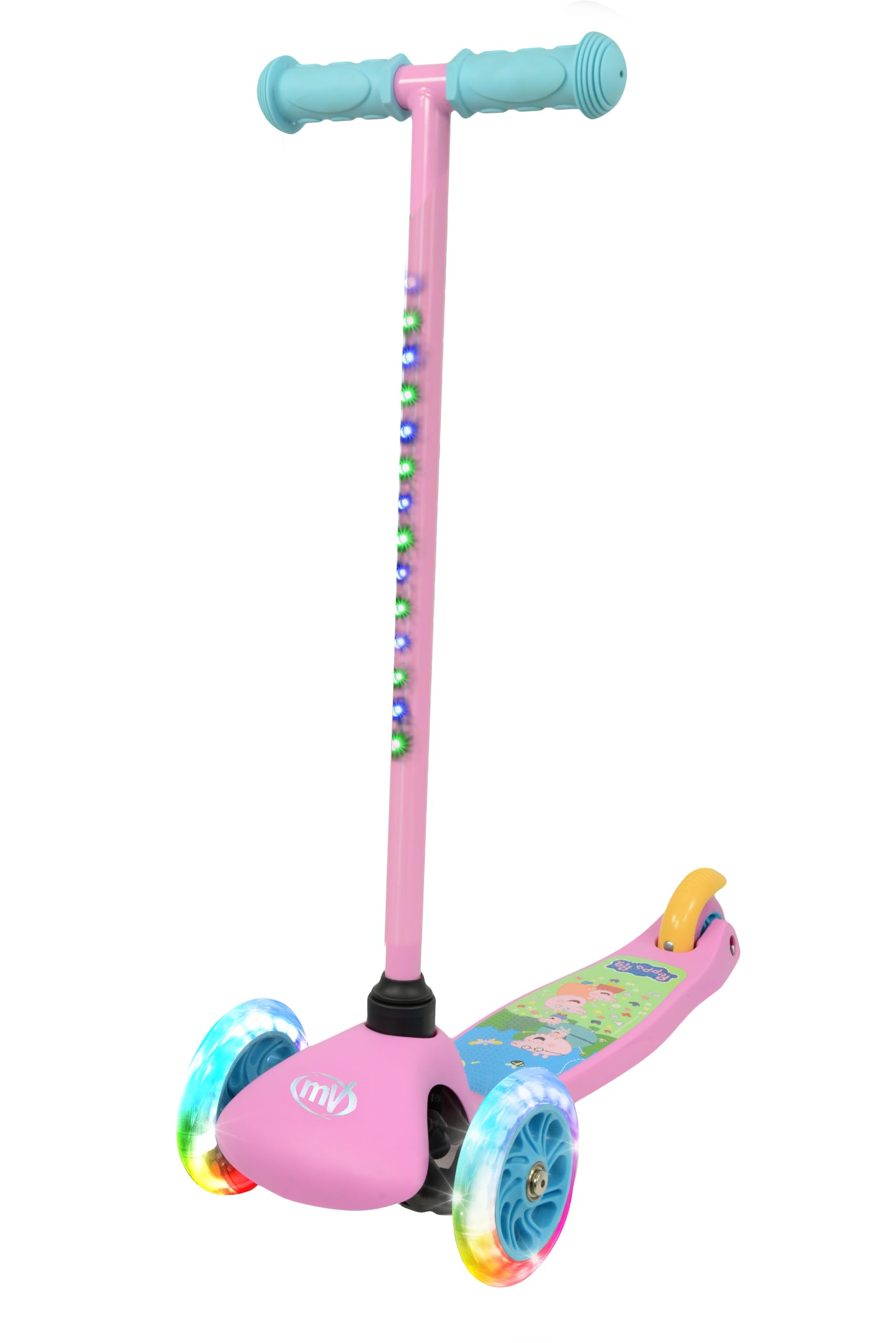 Peppa Pig Tilt & Glo with Lights - Light Up Stem Scooter for Children