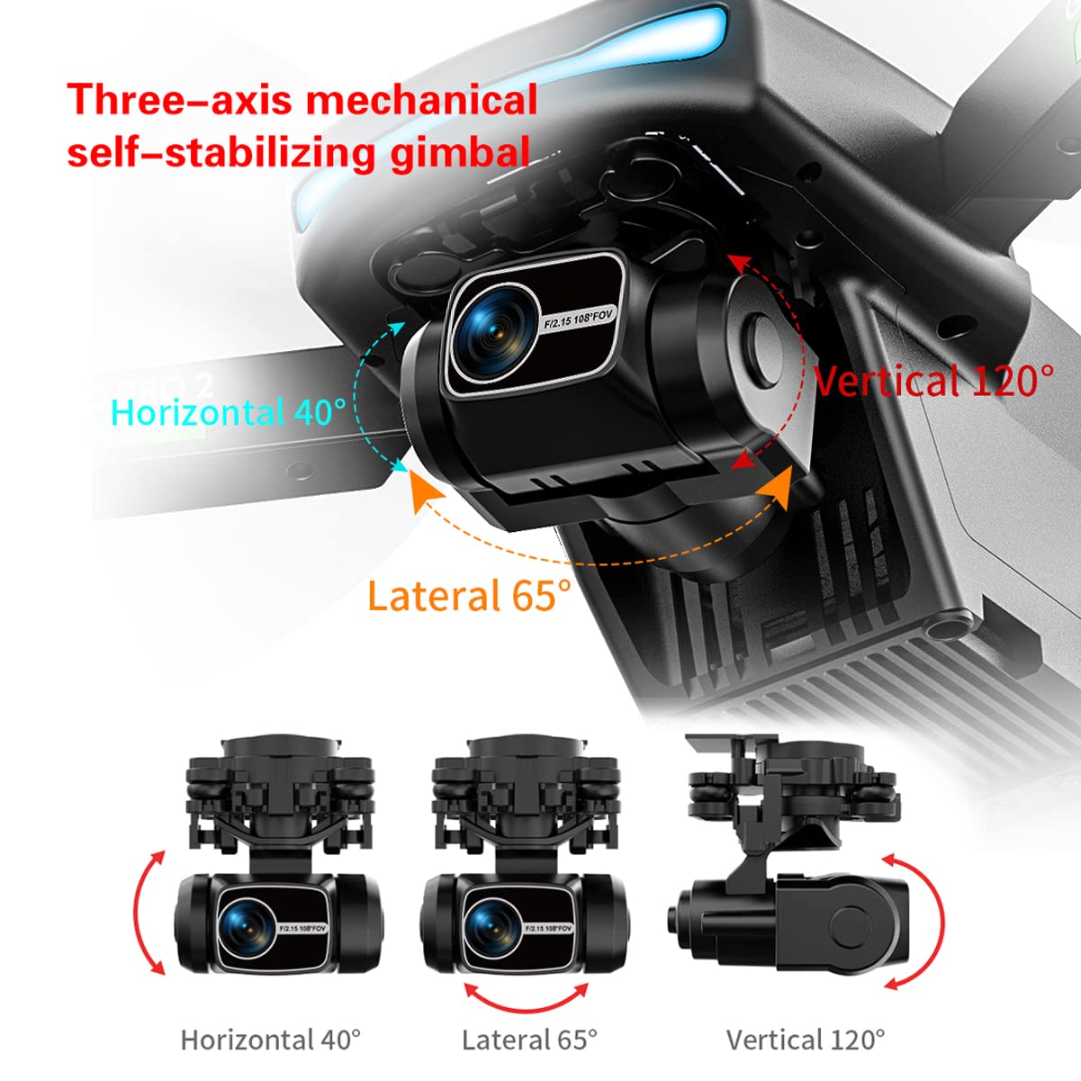 Drone Video con Fotocamera 4K, droni per Adulti, Doppia Fotocamera, Motore brushless, Fotografia di gesti, Volo di traiettoria, librazione della Pressione dell'Aria, Tempo di Volo di 75 minu
