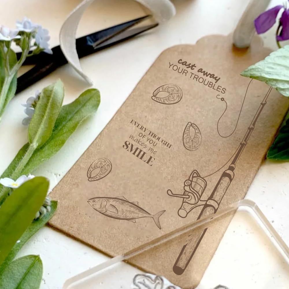CHGCRAFT Timbri Trasparenti In Silicone Con Pesci Realistici – Set Per Scrapbooking, Biglietti E Album Fai-da-Te