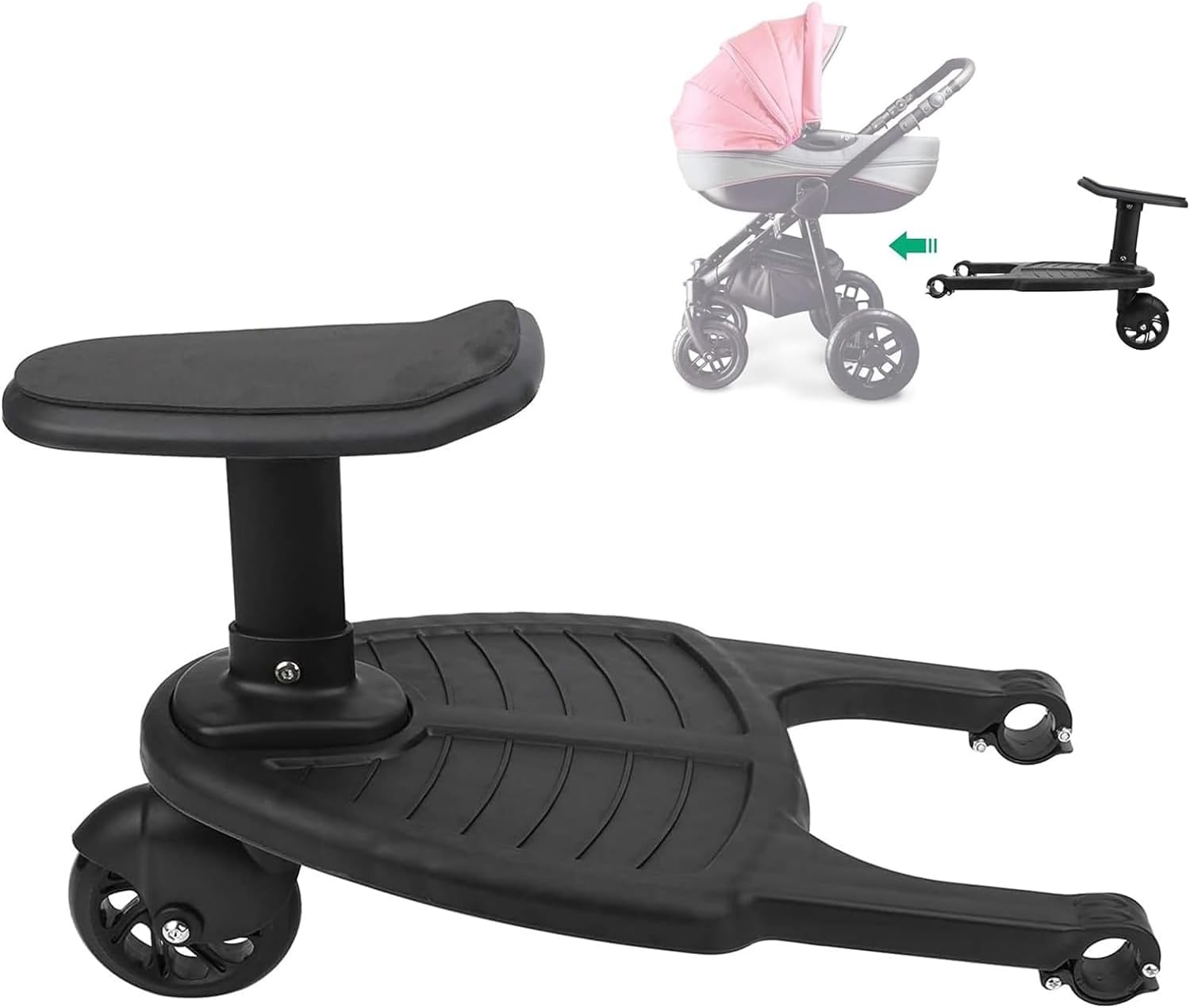 X spring Stroller Board Pedal, Stroller Auxiliary Pedal, 2 in1 Universal Stroller Board With Seat, Adjustable Buggy Board, Children Standing Plate Sitting Seat Stroller Accessory