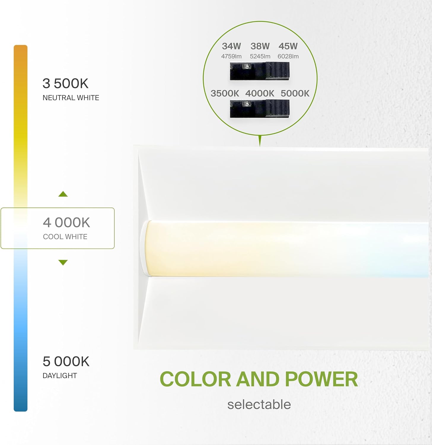 ASD 2x4 Center Basket LED Troffer Panel Light - 34/38/45W UL DLC | 6028LM 3500K 4000K 5000K Selectable Dimmable 2x4 LED Drop Ceiling Light Fixture | 2 x 4 Grid Ceiling Basket Lights, 2 Pack