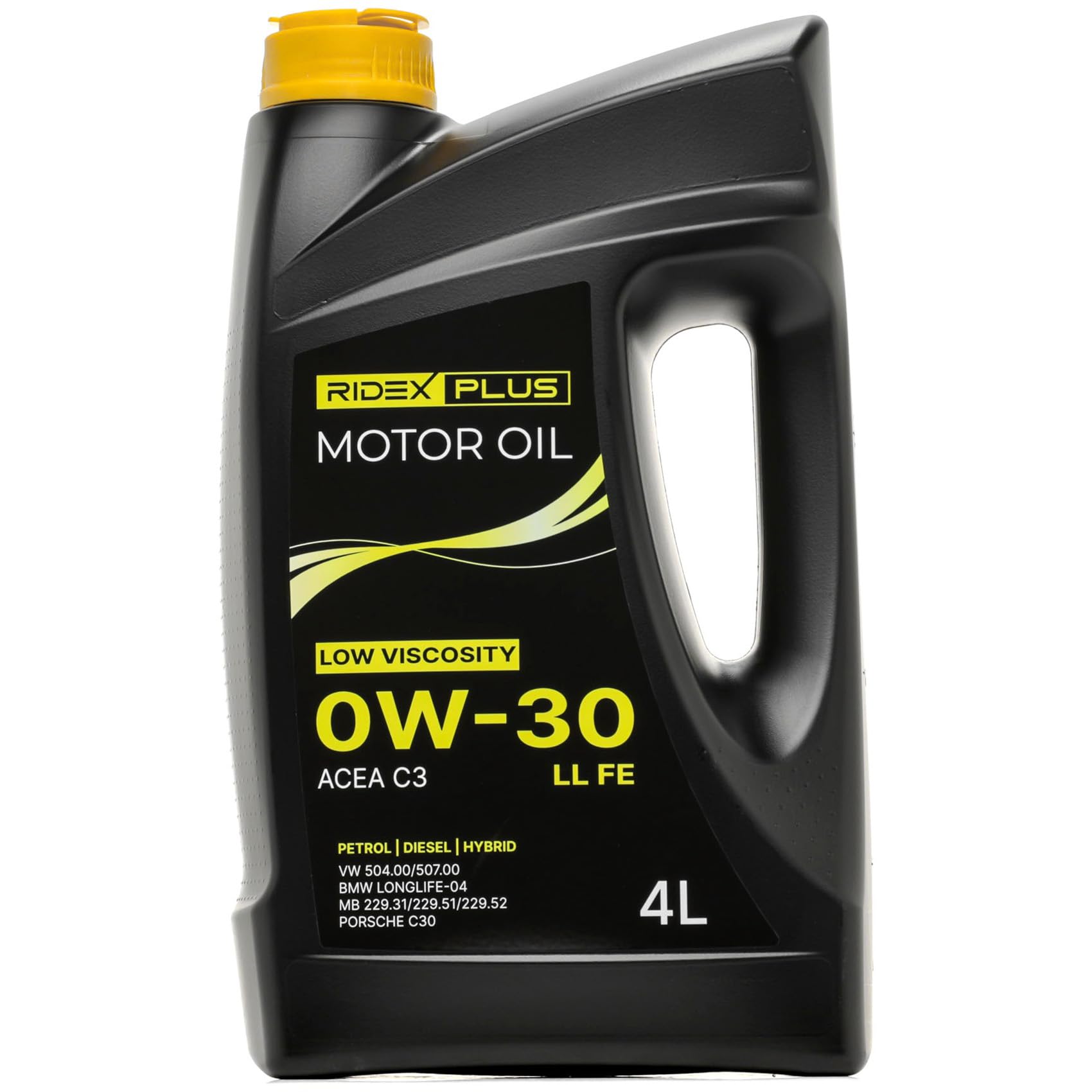 RIDEX PLUS Low Viscosity 0W-30 LL FE Motoröl, Vollsynthetiköl Motorenöl ACEA C3, 4L