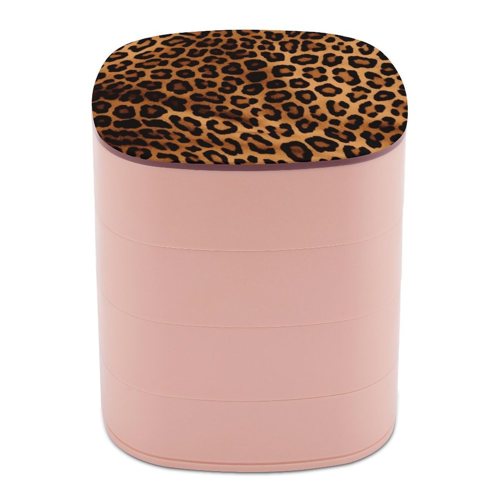 JTREHY Cool Cheetah Leopard Jewelry Box 4-Layer Covered Rotating Jewelry Storage Box Large Capacity Storage Boxes Portable Jewelry Case for Bracelets Earrings Necklace