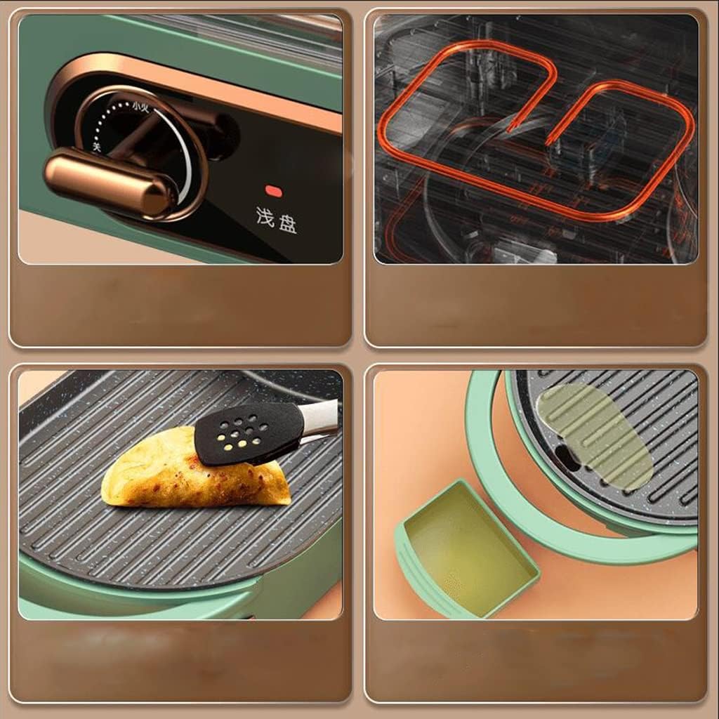 hot Pot Grilled-shabu One-Piece Non-Stick Easy-to-Clean Electric Grill Pan Five-Speed Temperature Control Shabu-shabu stockpots (Color : Single Pot) (Mandarin Duck Pot)