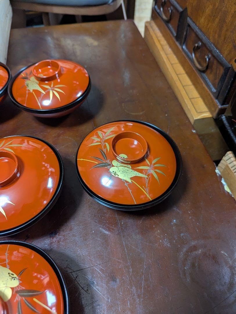 輪島塗 吸物椀 五客 塗師 松雲作 DT251 輪島塗松島蒔絵吸物椀5客